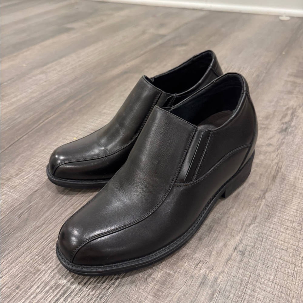 Calto Black Leather Men's Shoes